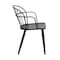 Armen Living Bradley Steel Framed Side Chair in Black Powder Coated Finish and Black Brushed Wood LCBDSIBLBL - alternate 4